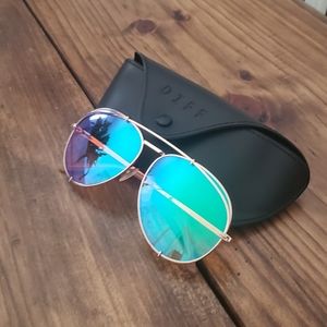 Diff Koko Champagne Mirror Sunglasses